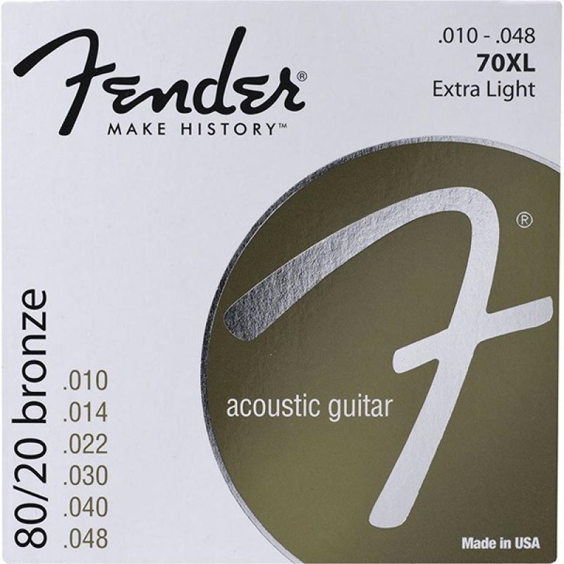 CUERDAS METALICAS GUITARRA ACUSTICA 80-20 BRONZE FENDER - Imagen 1