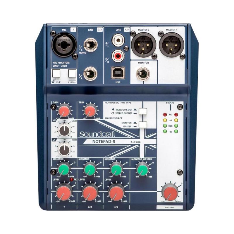 MIXER ANALOGO NOTEPAD 5 CANALES SOUNDCRAFT - Imagen 1