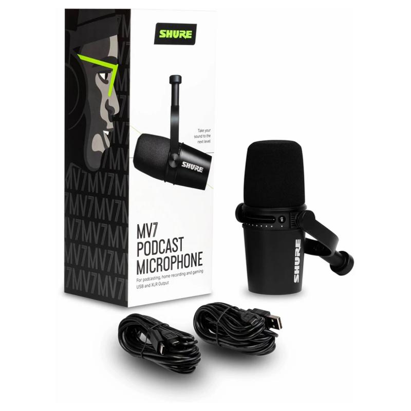 MICROFONO MV7-K  XLR - USB PARA PODCAST SHURE - Imagen 1