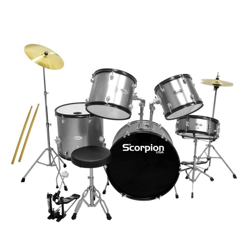 BATERIA 5 PCS. +PLATILLO+PISO SILVER BSC-405-SV SCORPION - Imagen 1