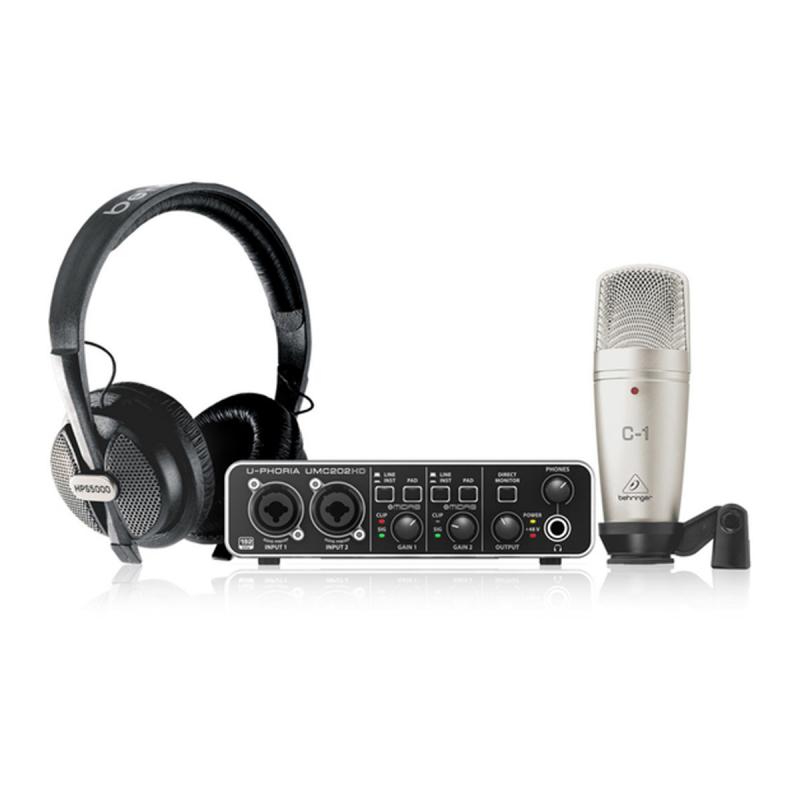 SET GRABACION INT. UMC202HD MIC. C-1 AUD. HPS500 BEHRINGER - Imagen 1