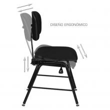 SILLA ERGONOMICA ORQUESTA RESPALDO REGULABLE 46x52 GUIL - Imagen 3